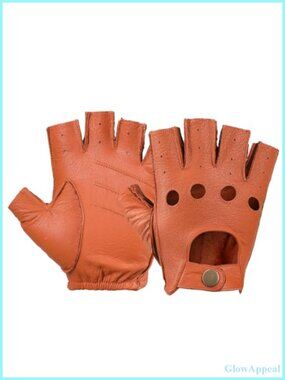 Men's Leather Half Finger Gloves Driving Cycling